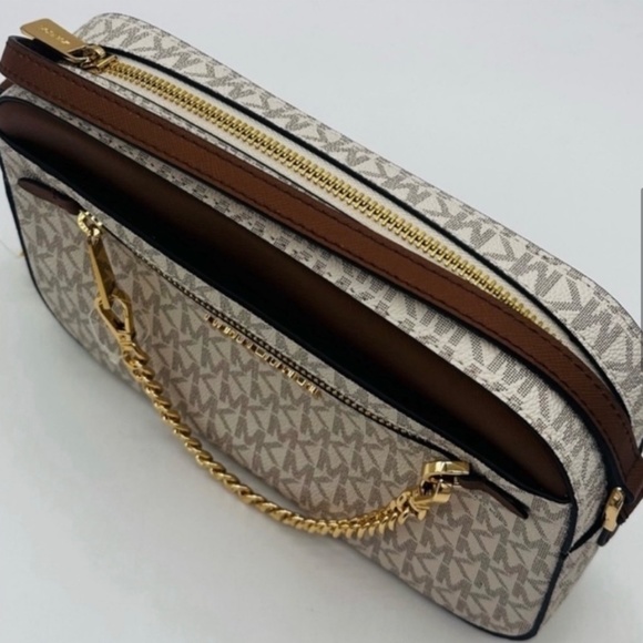 MICHAEL KORS LARGE EW ZIP CHAIN CROSSBODY BAG VANILLA - Picture 6 of 8